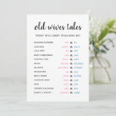 老妻の物語ジェンダーが赤ちゃんのシャワーカードを明らかにする 招待状 (スタンド正面)