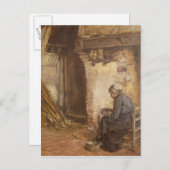 老婆がジャガイモを皮むく ポストカード (正面/裏面)