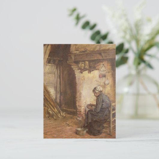 老婆がジャガイモを皮むく ポストカード (スタンド正面)