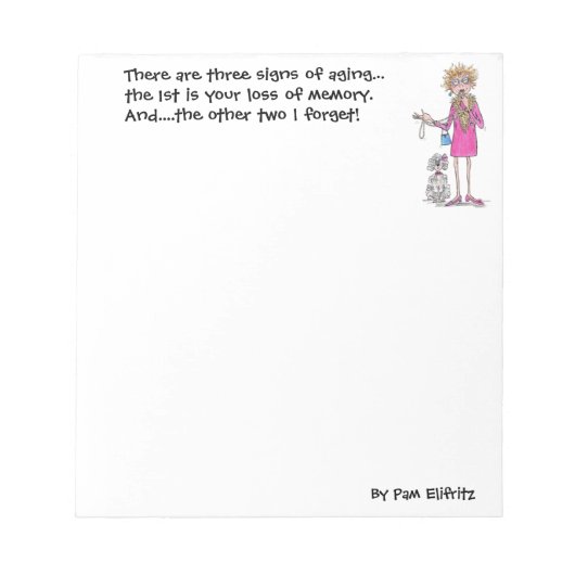 老婆が老いのシンボルや象徴を笑う ノートパッド (正面)