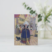 老婆ネコと箒の子供部屋韻 ポストカード (スタンド正面)