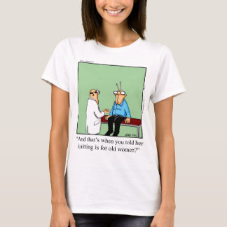 老婦人おもしろいTシャツ用編み物 Tシャツ