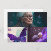 老婦人と男と紫の蝶 ポストカード (正面/裏面)