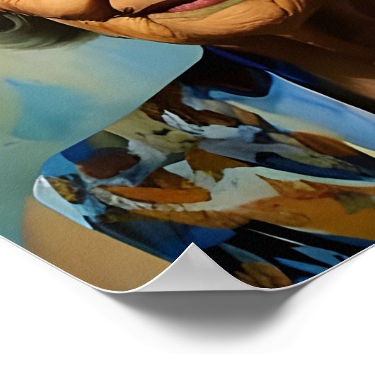 老婦人と青い蝶 ポスター (角)