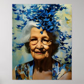 老婦人と青い蝶 ポスター (正面)