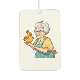 老婦人と鶏肉 カーエアーフレッシュナー