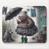 老婦人の風俗画 マウスパッド (正面)