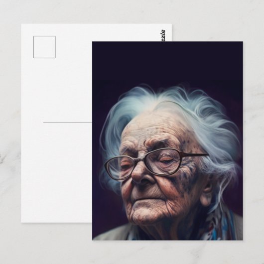 老婦人はがき ポストカード (正面/裏面)