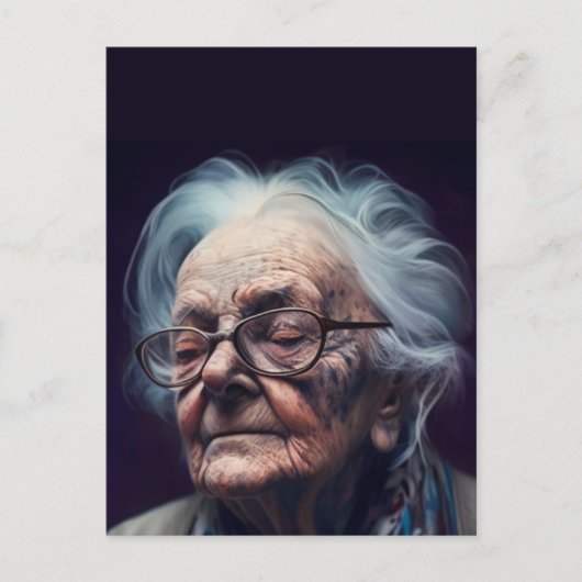 老婦人はがき ポストカード (正面)
