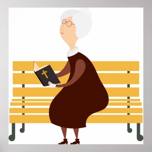 老婦人読の聖書 ポスター (正面)