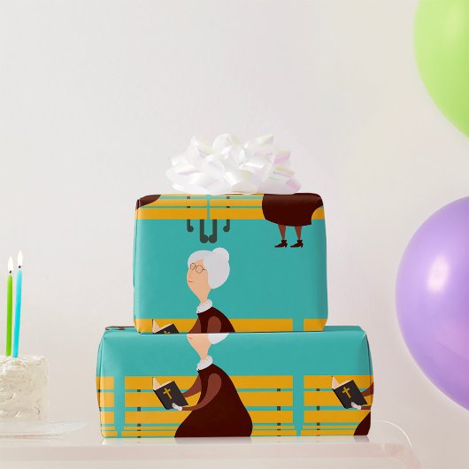 老婦人読の聖書 ラッピングペーパー