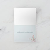 老後の贈り物の貝殻をありがとう サンキューカード (内部)