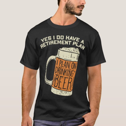 老後設計あります ビール飲み Tシャツ (正面)