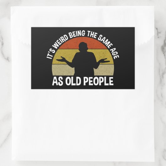 老後風変わりと同じ年だ 長方形シール (バッグ)