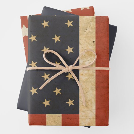老朽化したアメリカ国旗の陸軍ブートキャンプ兵士 ラッピングペーパーシート (インサイチュ)