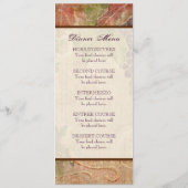 老朽化したブドウ結婚畑のディナーメニュー メニュー (裏面)