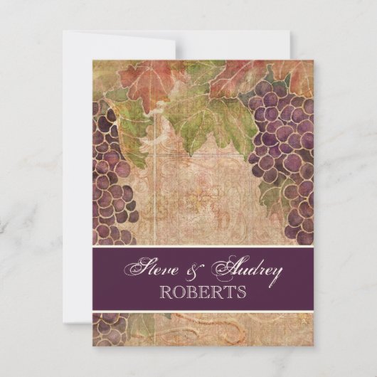老朽化したブドウ結婚畑の文房具 – フラットカード ノートカード (正面)