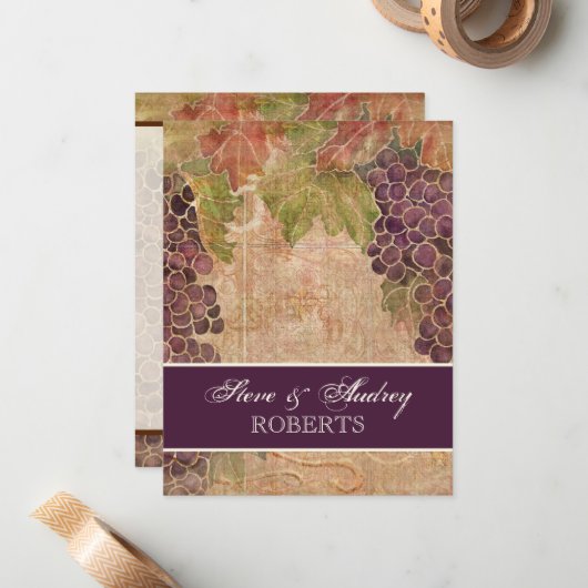 老朽化したブドウ結婚畑の文房具 – フラットカード ノートカード (正面/裏面インサイチュ)