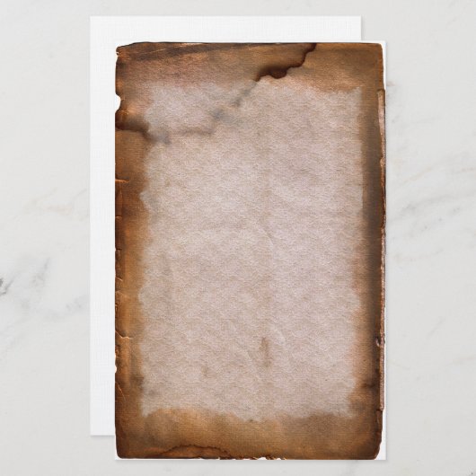 老朽化した汚れたヴィンテージ文房具 便箋 (正面/裏面)