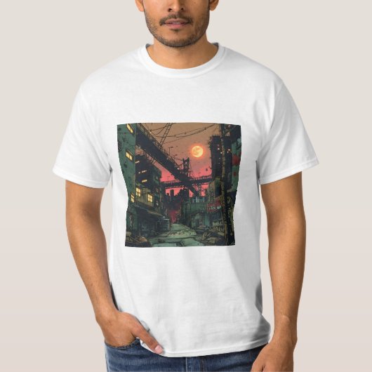 老朽化した漫画ブックシティ Tシャツ (正面)
