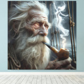 老水兵喫煙Aパイプ キャンバスプリント (インサイチュ (ウッドフロア))