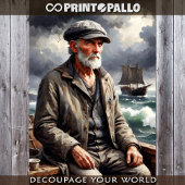 老漁師と海 – 薄葉紙