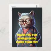 老猫おもしろい誕生日グリーティングカード ポストカード (正面/裏面)