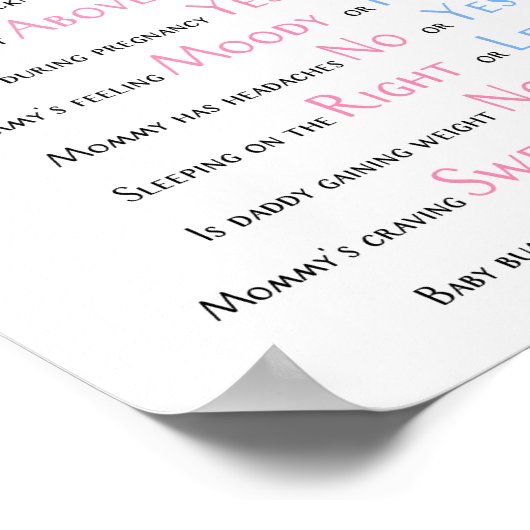 老素朴妻が語る赤ちゃんシャワー性別が明らかになる ポスター (角)