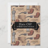 老紳士の退職パーティーファッションド 招待状 (裏面)