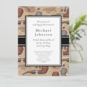 老紳士の退職パーティーファッションド 招待状 (スタンド正面)