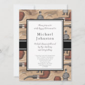 老紳士の退職パーティーファッションド 招待状 (正面)