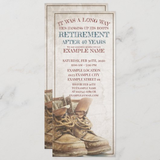 老靴による退職の発表 (正面/裏面)