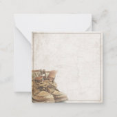 老靴による退職の発表 ノートカード (裏面)