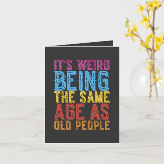 老風変わり人のユーモアと同じ年であること カード (黄色い花)