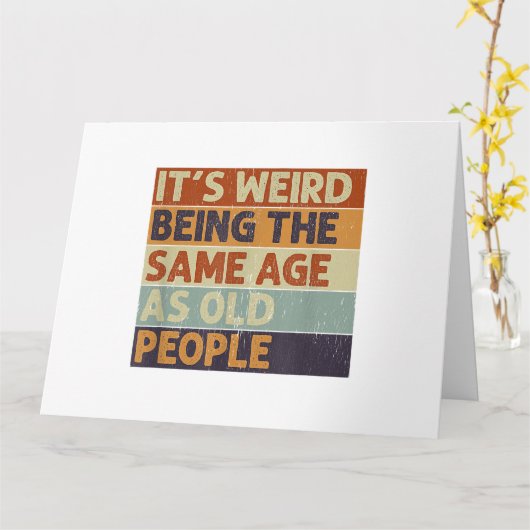 老風変わり人レトロ カード (黄色い花)