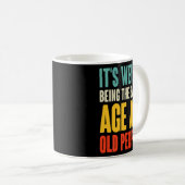 老風変わり人レトロ コーヒーマグカップ (正面右)