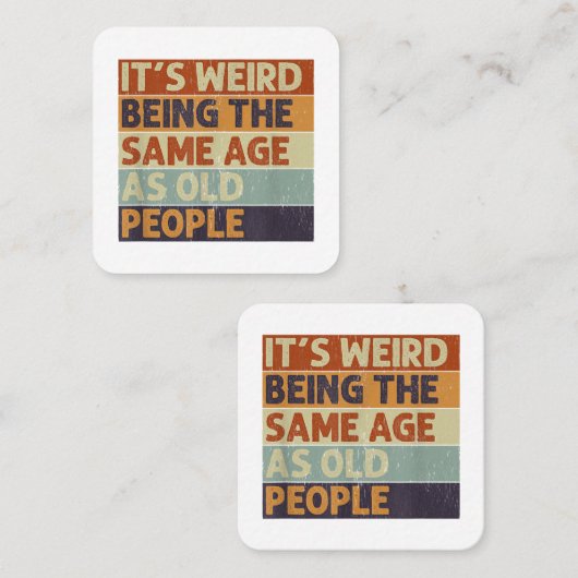 老風変わり人レトロ スクエア名刺 (正面/裏面)