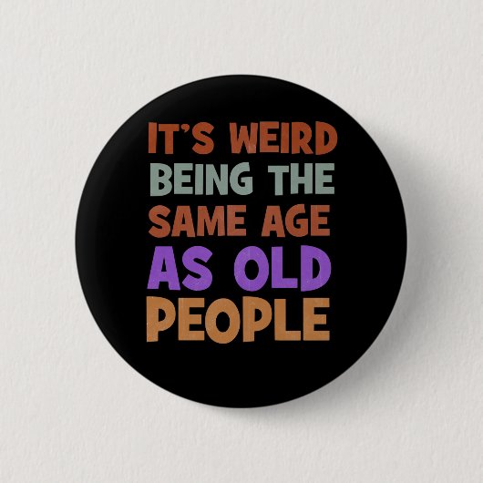 老風変わり人レトロ 缶バッジ (正面)