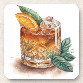 老飲料の水彩ガファッションドラス コースター