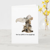 老鳥の誕生日 カード (黄色い花)