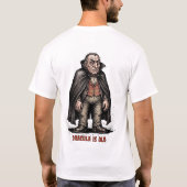 老齢吸血鬼ユーモア 枯れたドラクーラ伯爵 Tシャツ (裏面)