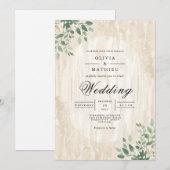 老齢地球植物性結婚アーチ 招待状 (正面/裏面)