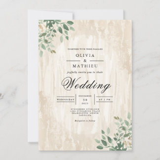 老齢地球植物性結婚アーチ 招待状