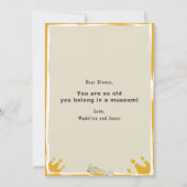 老齢恐竜おもしろい誕生日カード (裏面)