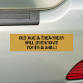 老齢期及び裏切りは青年及び技術を克服します! バンパーステッカー (車上)