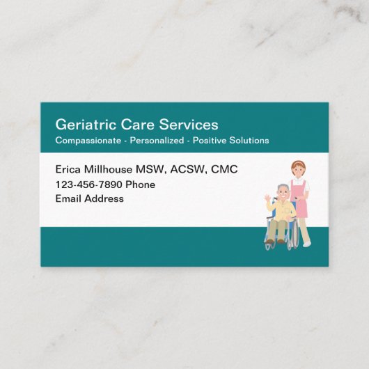 老齢管理気にテーマの名刺 名刺 (正面)