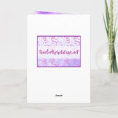 考えお友達のお洒落猫と女の子 カード (裏面)