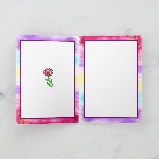 考えお友達のお洒落猫と女の子 カード (内部)