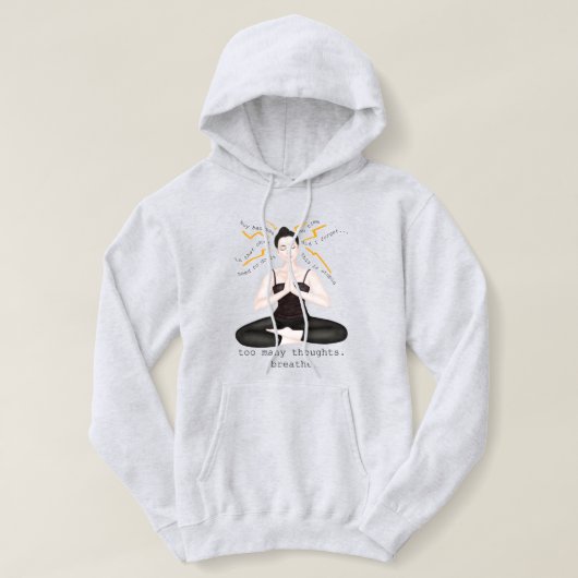 考えが多すぎる。息を吸う パーカ (デザイン正面)