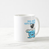 考えすぎるクマのマグカップ – 70% 水、100% 思考 コーヒーマグカップ (正面右)